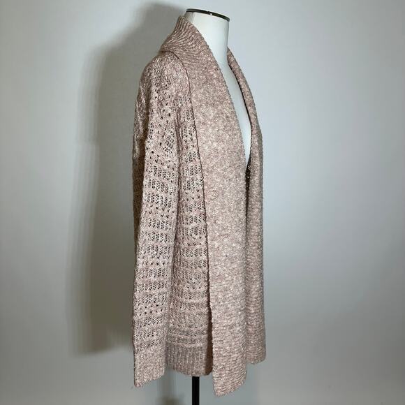 NWT Frye Pale Mauve Open Knit Open Front Long Line Cardigan Womens Size Medium M - Picture 2 of 10